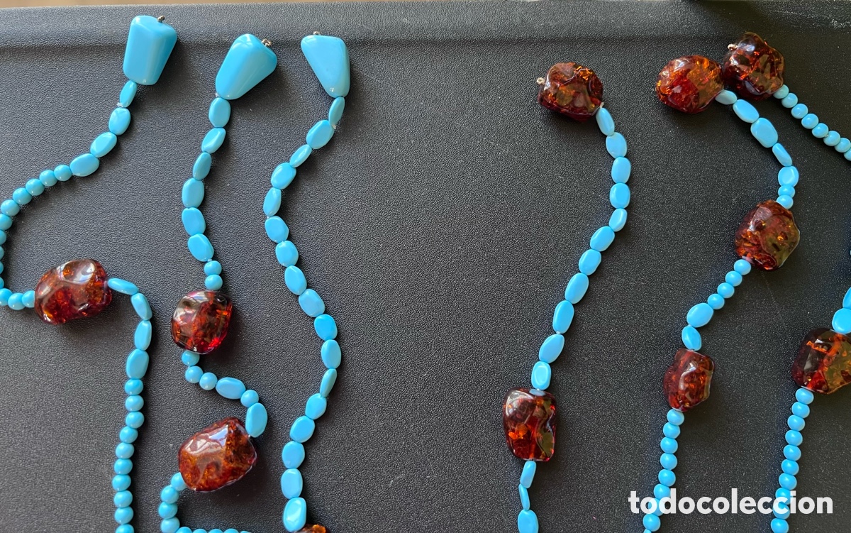Joyeria: Lote tres collares turquesa y &aacute;mbar - Foto 2