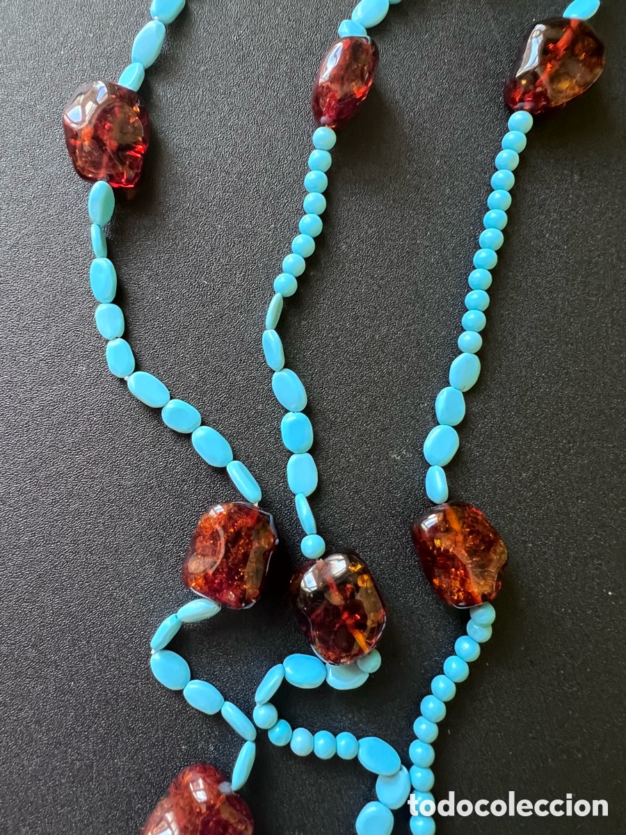 Joyeria: Lote tres collares turquesa y &aacute;mbar - Foto 4