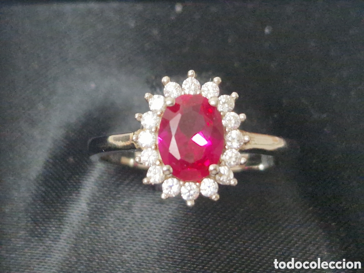 Joyeria: ANILLO PIEDRA ROJA Y CIRCONITAS - Foto 4