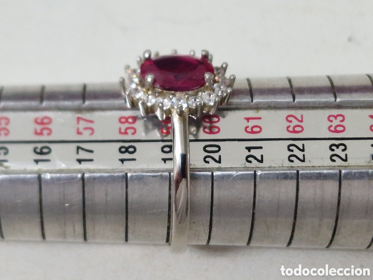 Joyeria: ANILLO PIEDRA ROJA Y CIRCONITAS - Foto 6