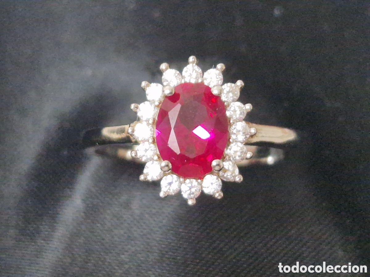 Joyeria: ANILLO PIEDRA ROJA Y CIRCONITAS - Foto 8