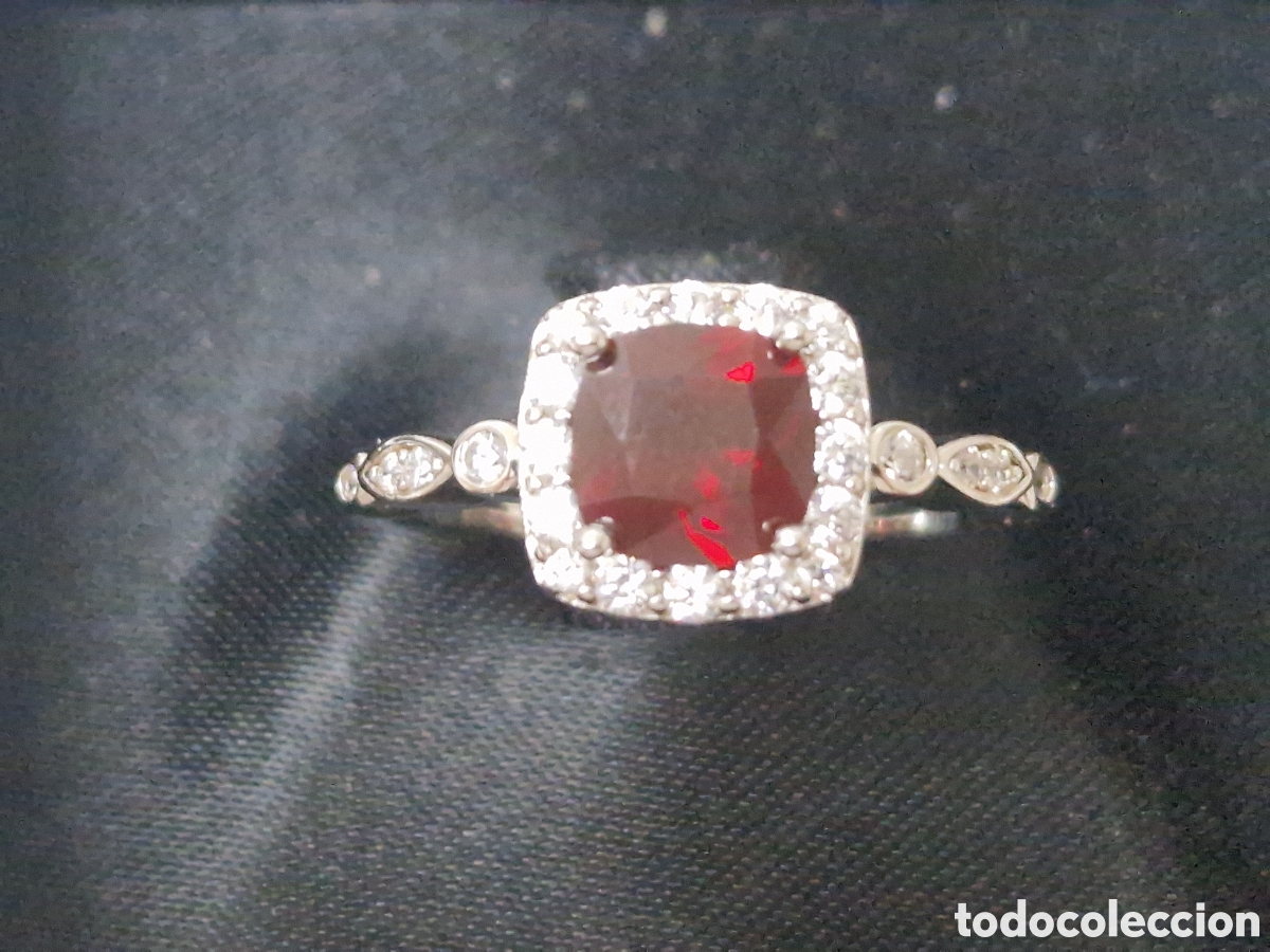 Joyeria: ANILLO PLATA RODIASA Y CUARZO ROJO - Foto 1