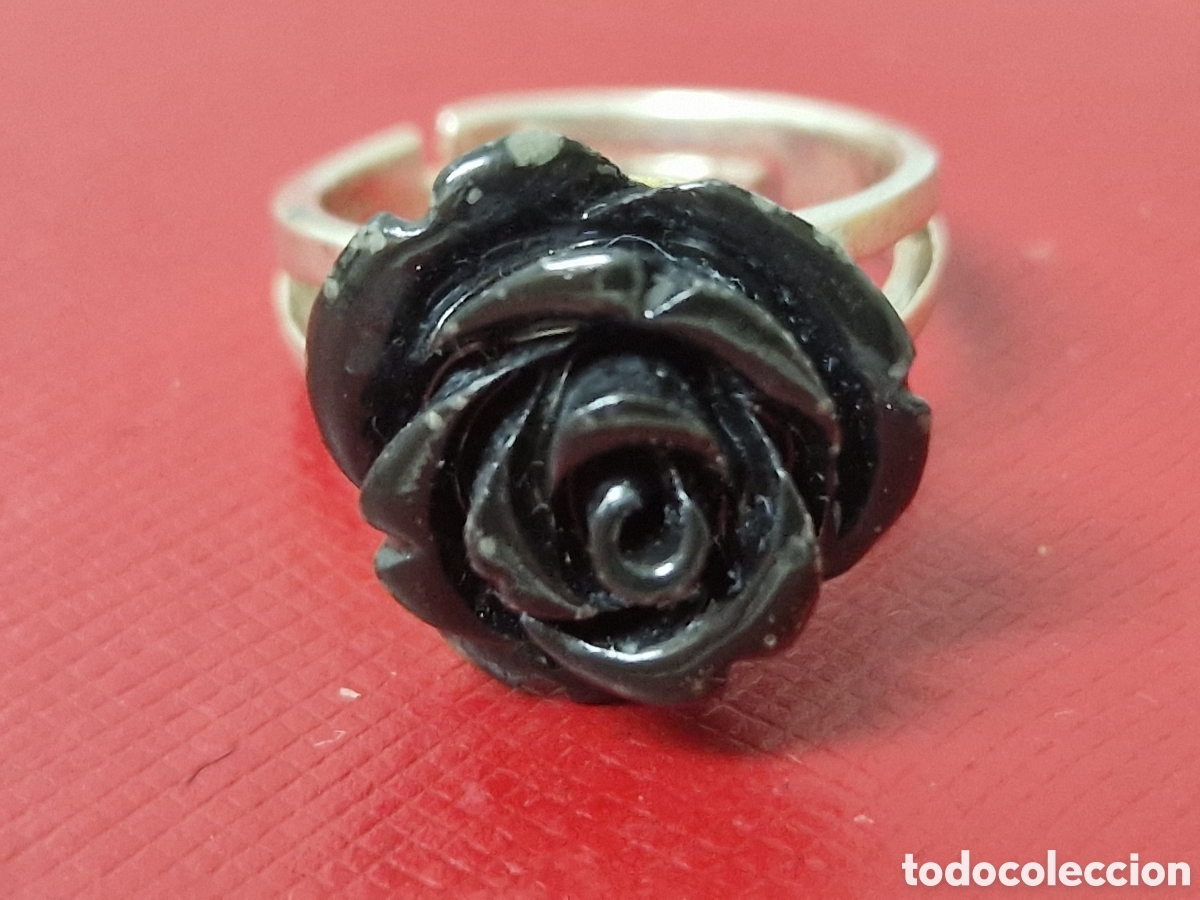 Joyeria: ANILLO PLATA ROSA NEGRA NUEVO - Foto 1