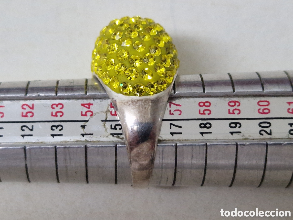 Joyeria: ANILLO PLATA DE LEY Y CRISTALES AMARILLOS - Foto 6
