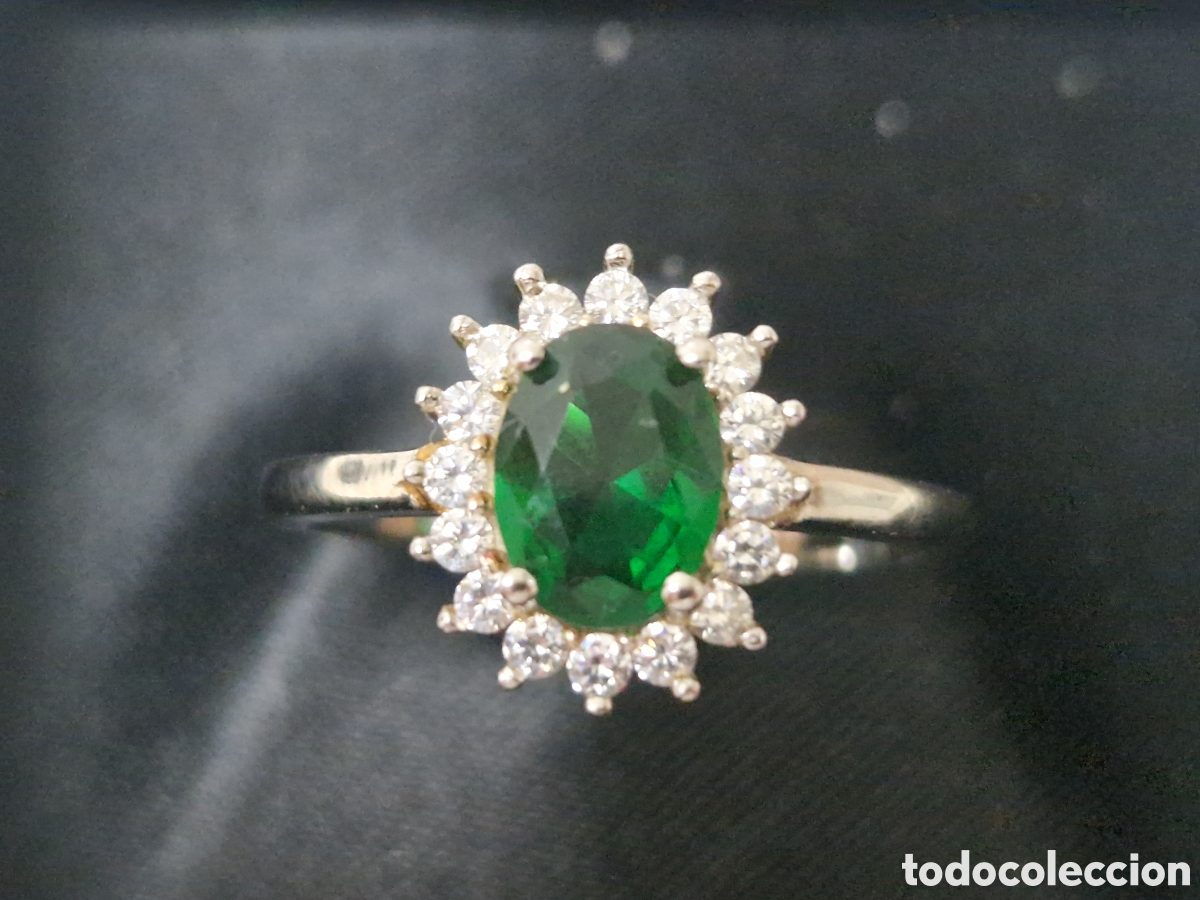 Joyeria: ANILLO PLATA RODIADA PIEDRA VERDE - Foto 2