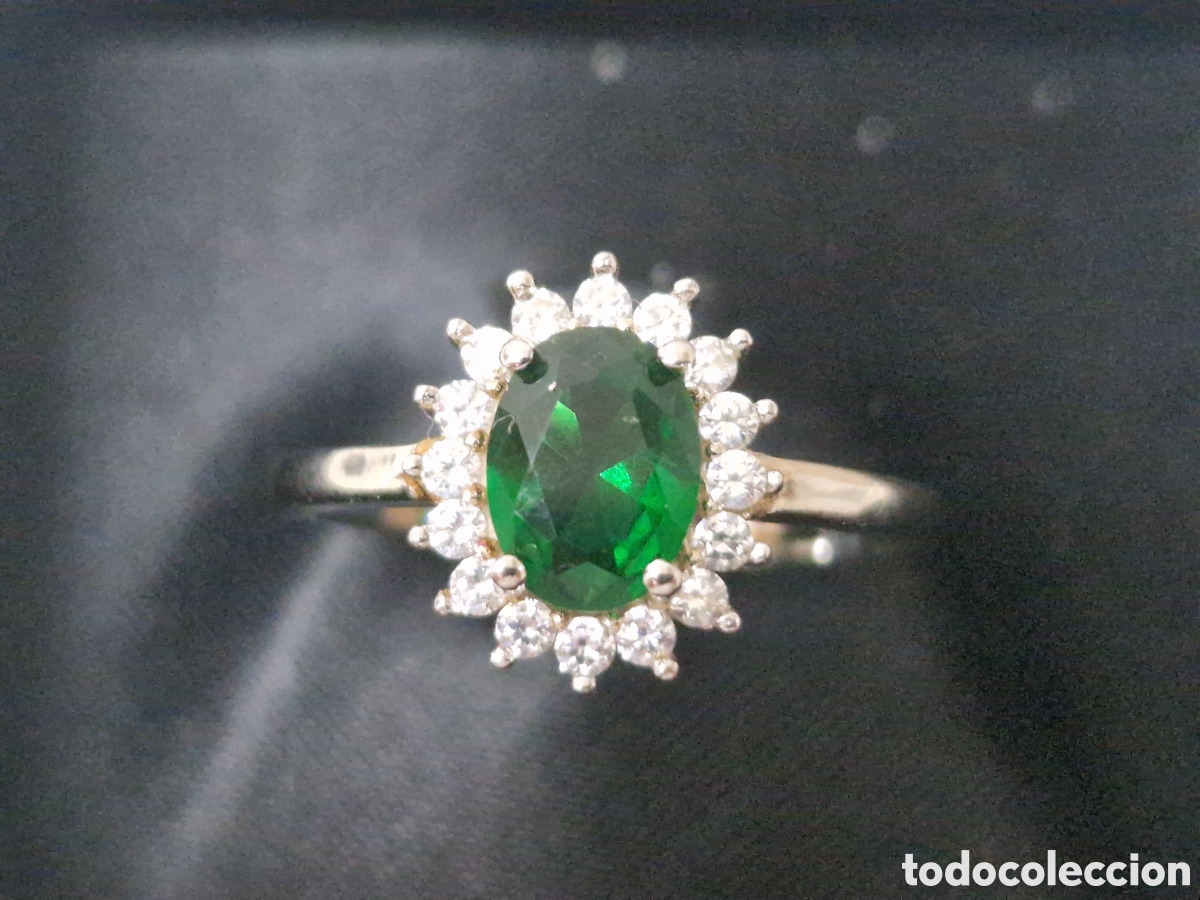 Joyeria: ANILLO PLATA RODIADA PIEDRA VERDE - Foto 3