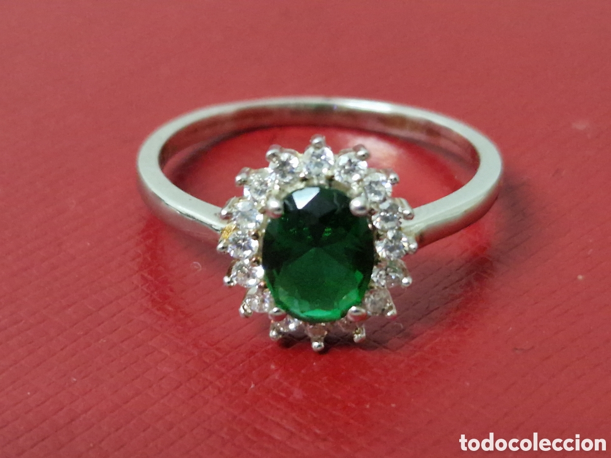 Joyeria: ANILLO PLATA RODIADA PIEDRA VERDE - Foto 5