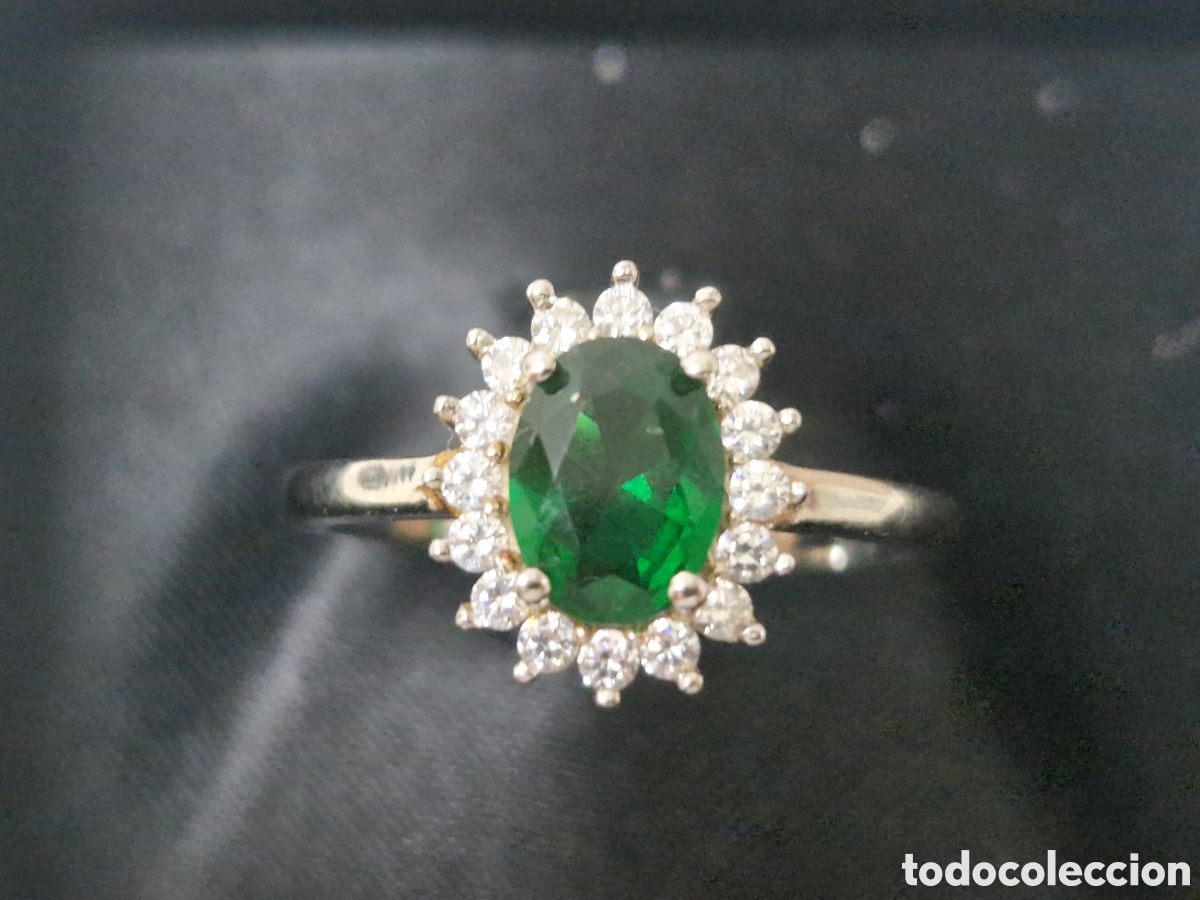 Joyeria: ANILLO PLATA RODIADA PIEDRA VERDE - Foto 1