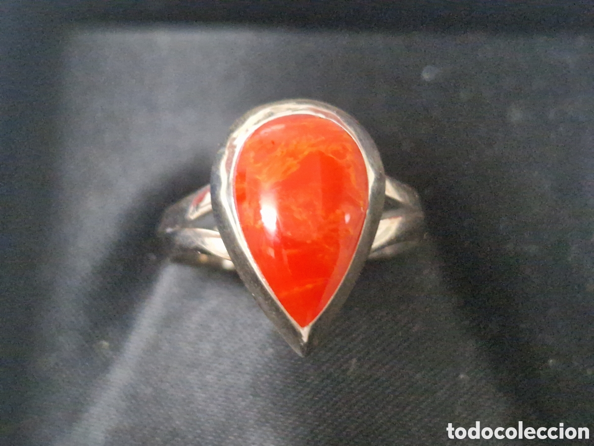 Joyeria: ANILLO PLATA DE LEY CORAL ROJO - Foto 2