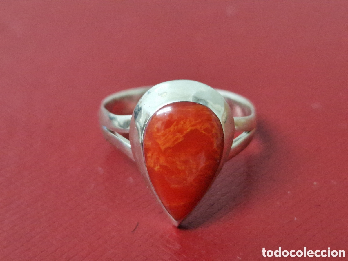 Joyeria: ANILLO PLATA DE LEY CORAL ROJO - Foto 3