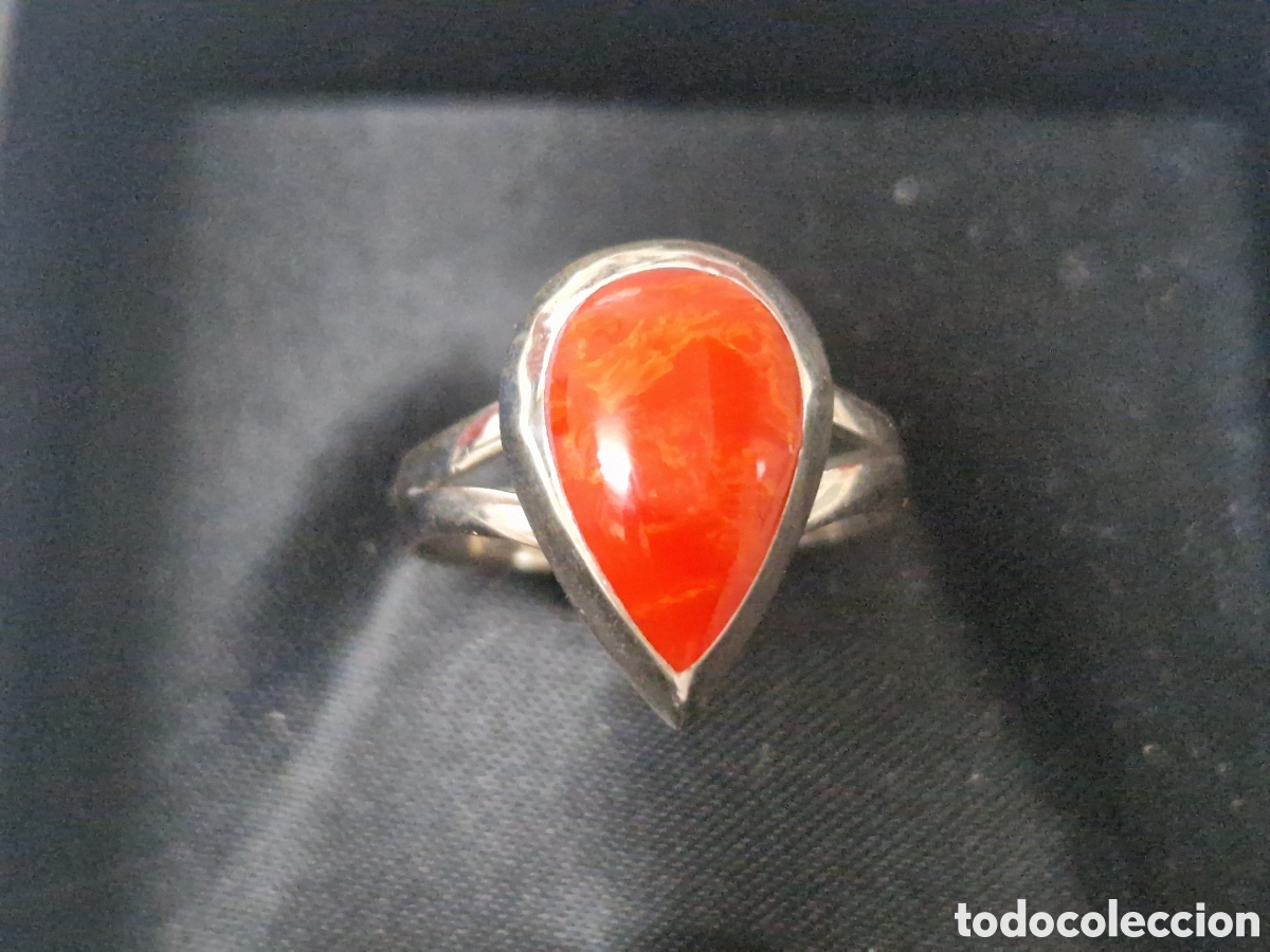 Joyeria: ANILLO PLATA DE LEY CORAL ROJO - Foto 4