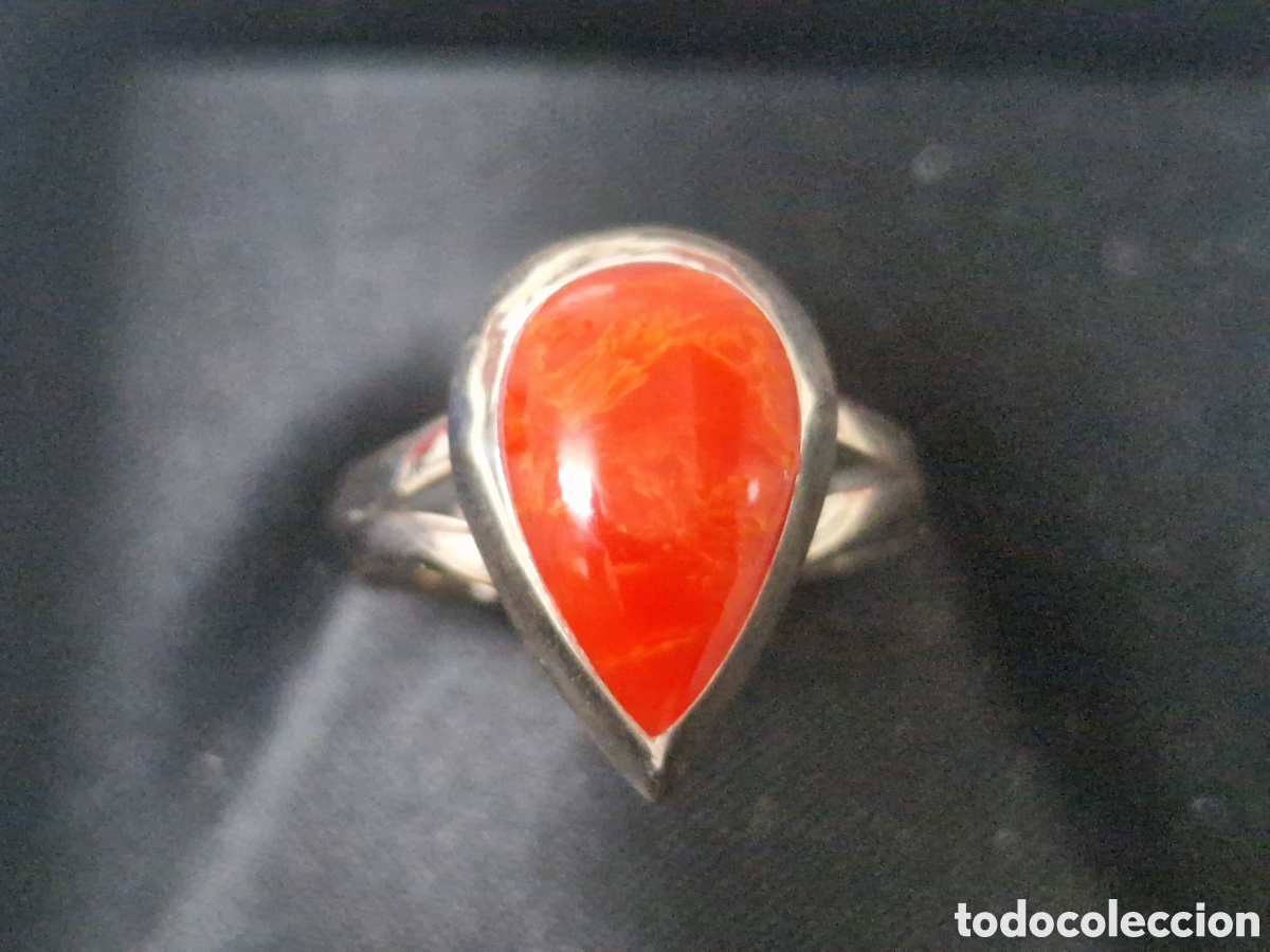 Joyeria: ANILLO PLATA DE LEY CORAL ROJO - Foto 1