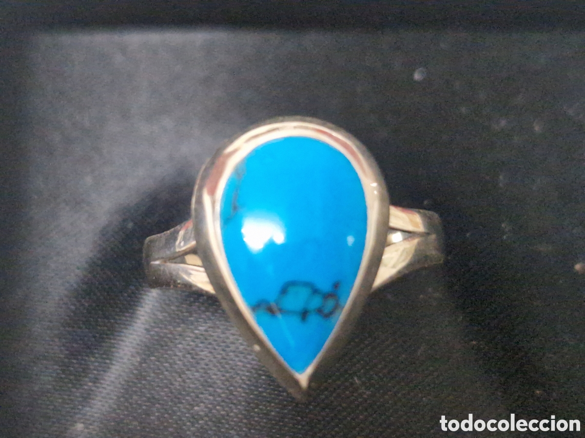 Joyeria: ANILLO EN PLARA DE LEY Y TURQUESA - Foto 1