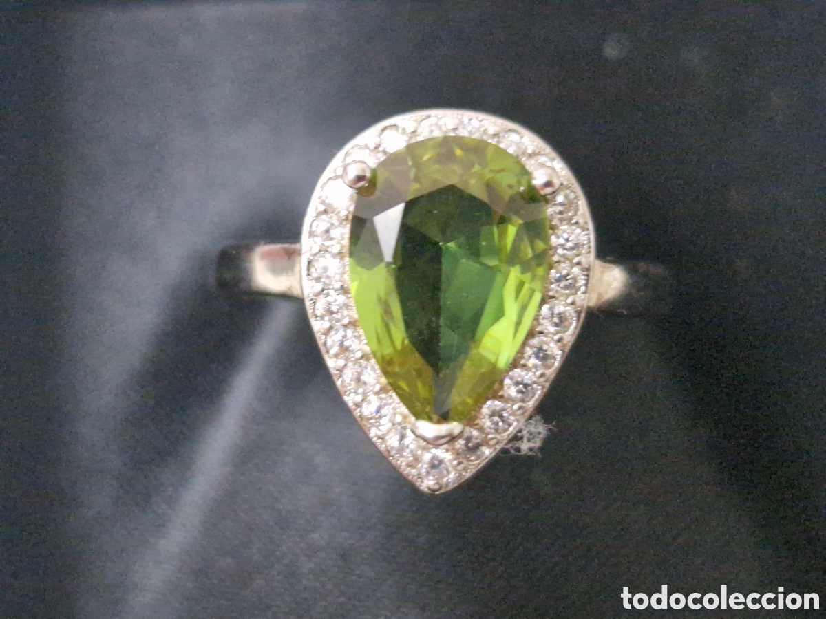 Joyeria: ANILLO EN PLATA DE LEY Y PIEDRA VERDE - Foto 2