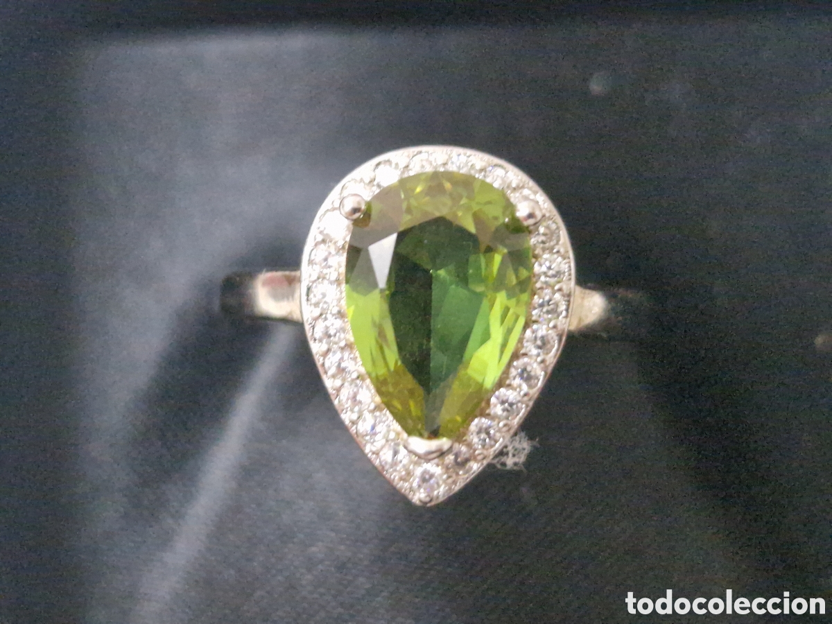 Joyeria: ANILLO EN PLATA DE LEY Y PIEDRA VERDE - Foto 3