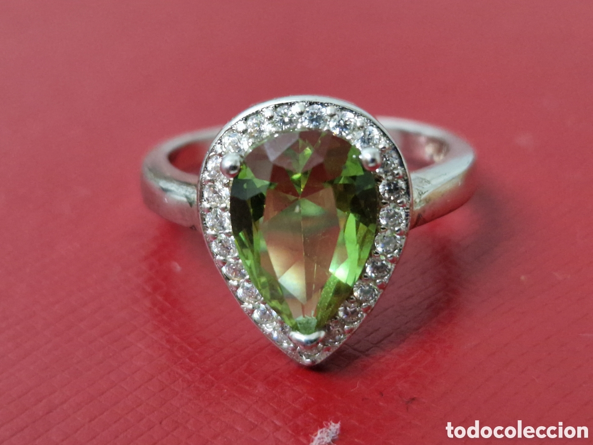 Joyeria: ANILLO EN PLATA DE LEY Y PIEDRA VERDE - Foto 5