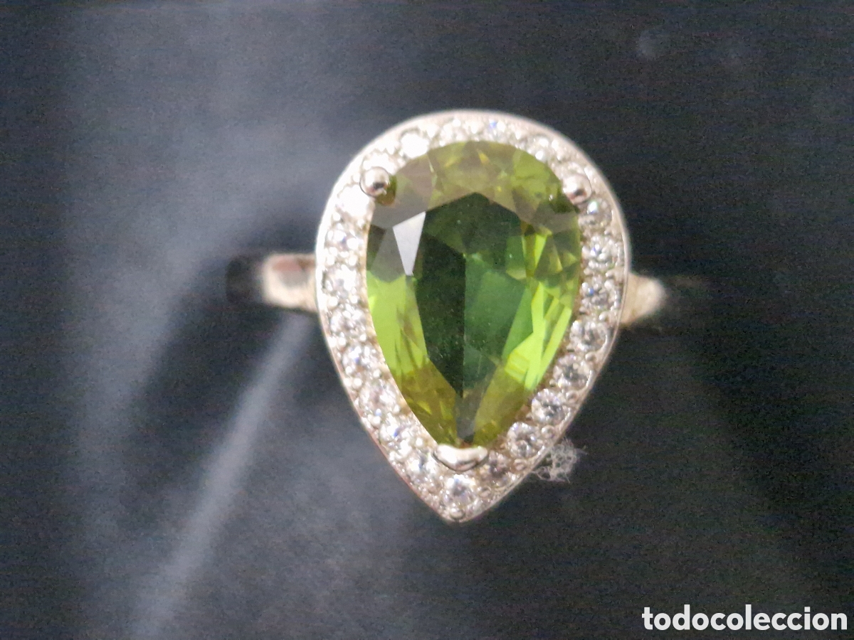 Joyeria: ANILLO EN PLATA DE LEY Y PIEDRA VERDE - Foto 1