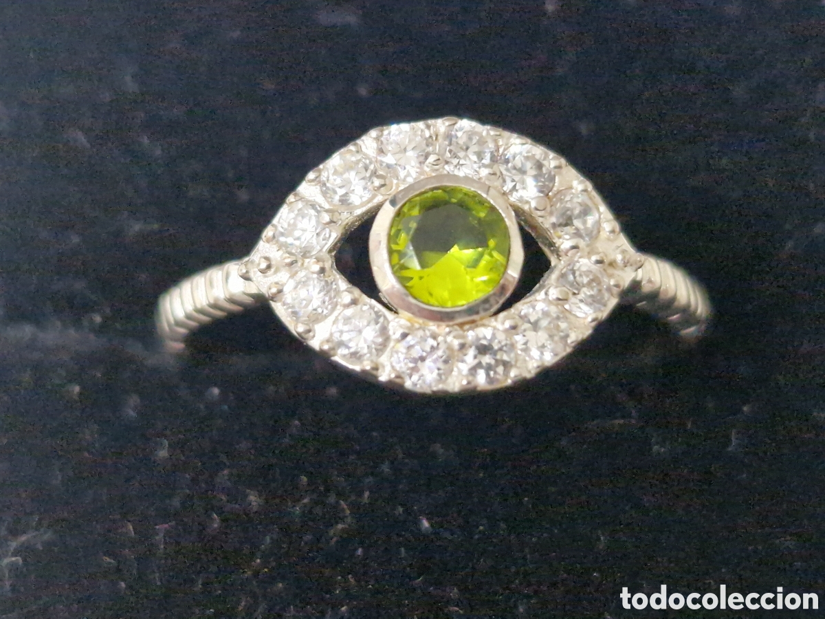 Joyeria: ANILLO EN PLATA DE LEY PERIDOTO Y CIRCONITAS - Foto 1