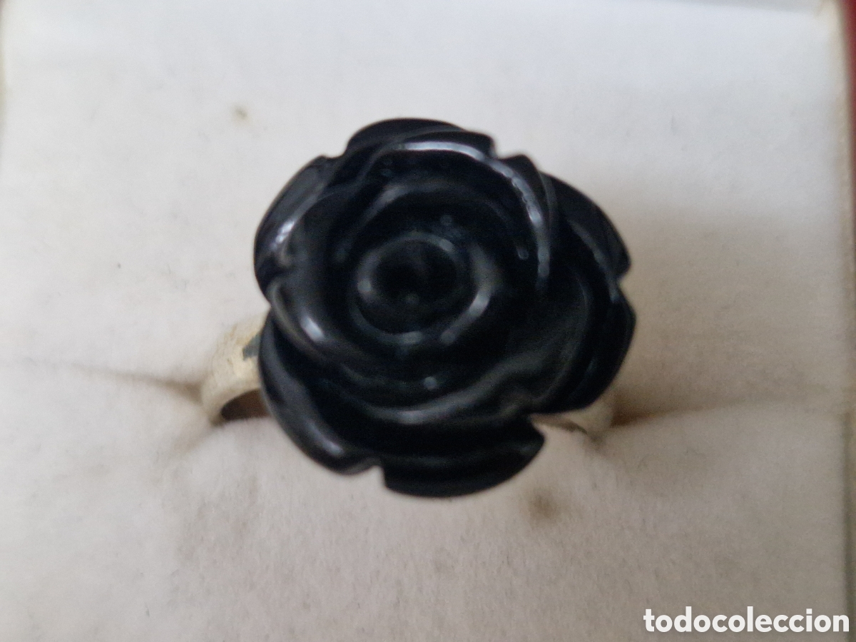 Joyeria: ANILLO EN PLATA DE LEY Y ROSA NEGRA - Foto 1