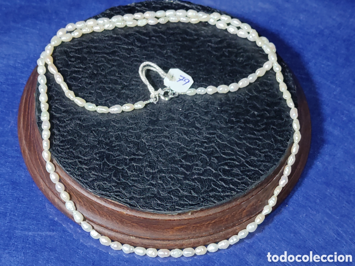 Joyeria: Collar largo de perlas de r&iacute;o originales.Vintage. *79* - Foto 1