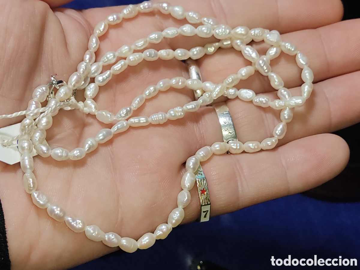 Joyeria: Collar de perlas de r&iacute;o originales.Vintage. *66* - Foto 4