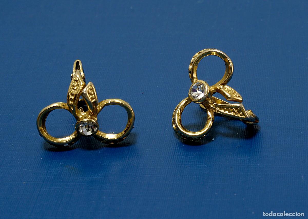 Joyeria: PENDIENTES VINTAGE, DOBLE C&Iacute;RCULO CON PIEDRA CENTRAL - Foto 1