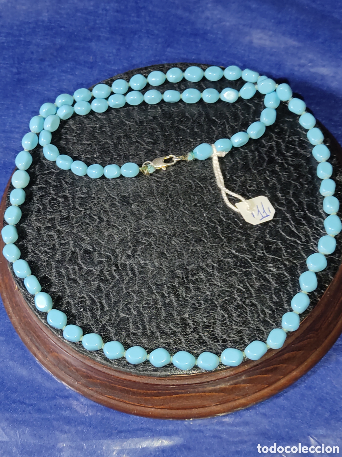 Joyeria: Collar de opalina azul celeste.Vintage. *11* - Foto 2