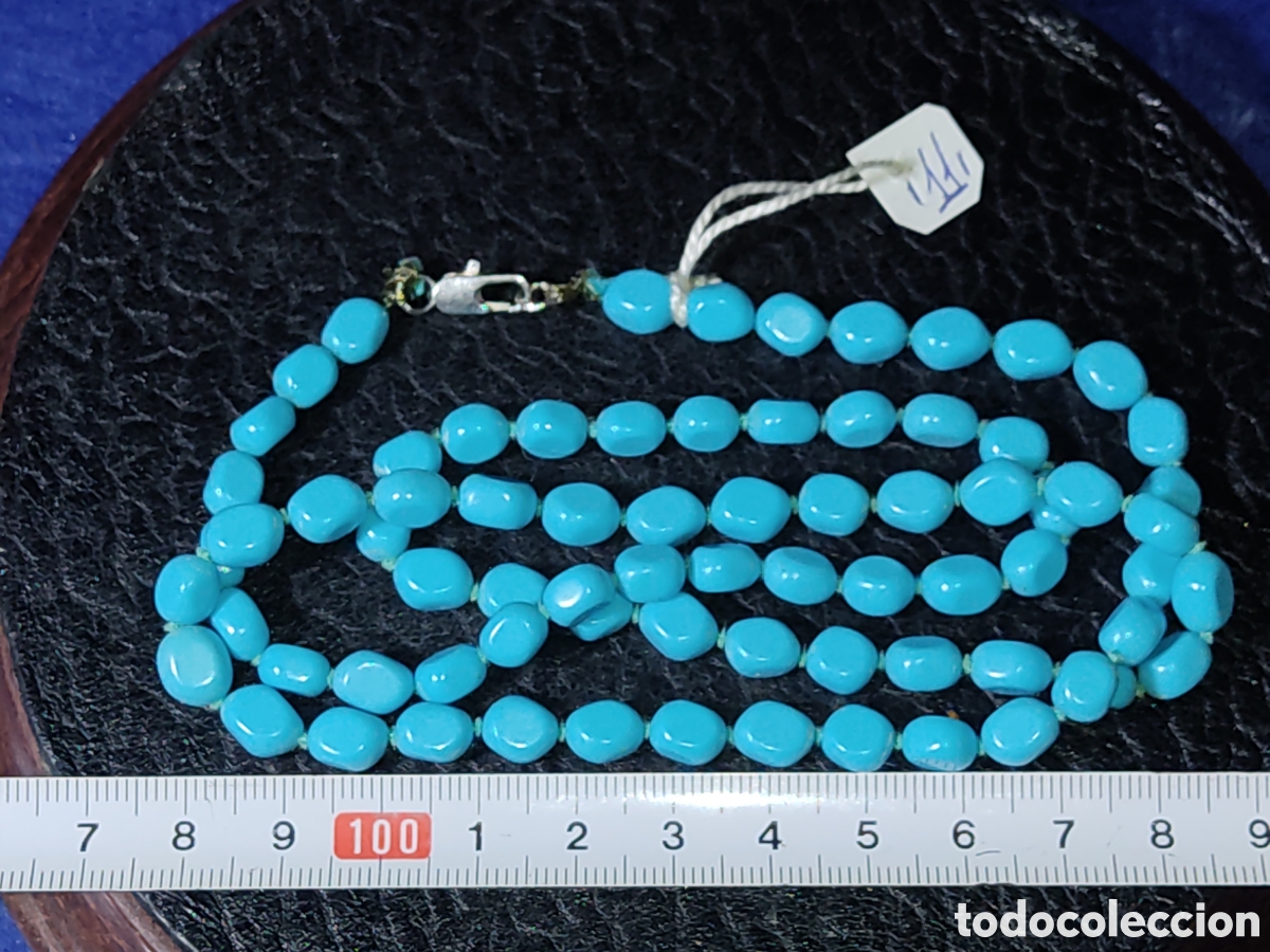 Joyeria: Collar de opalina azul celeste.Vintage. *11* - Foto 4