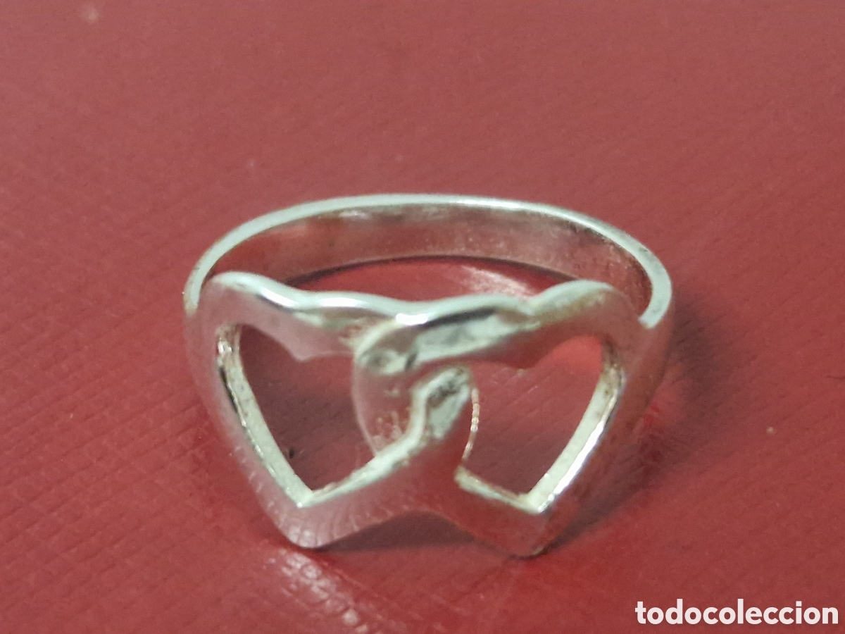 Joyeria: ANILLO DE PLATA DE LEY FORMA CORAZONES - Foto 2