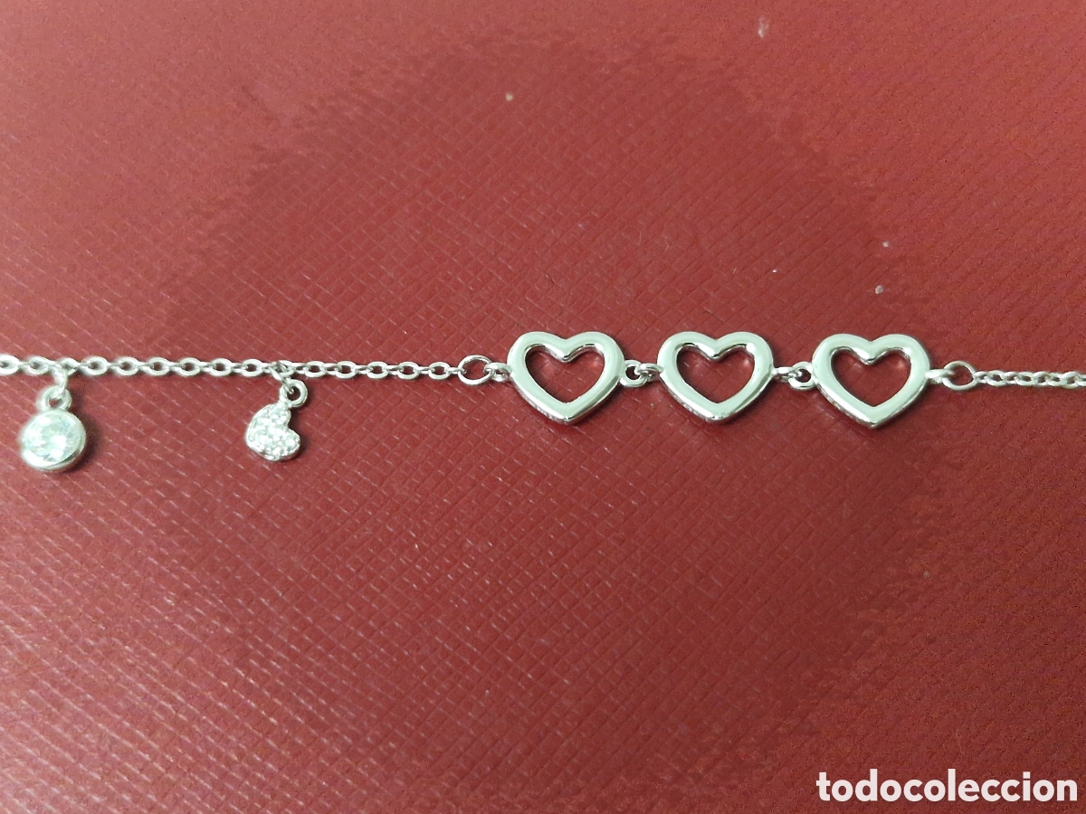 Joyeria: PULSERA DE PLATA EN FORMA DE CORAZONES - Foto 2
