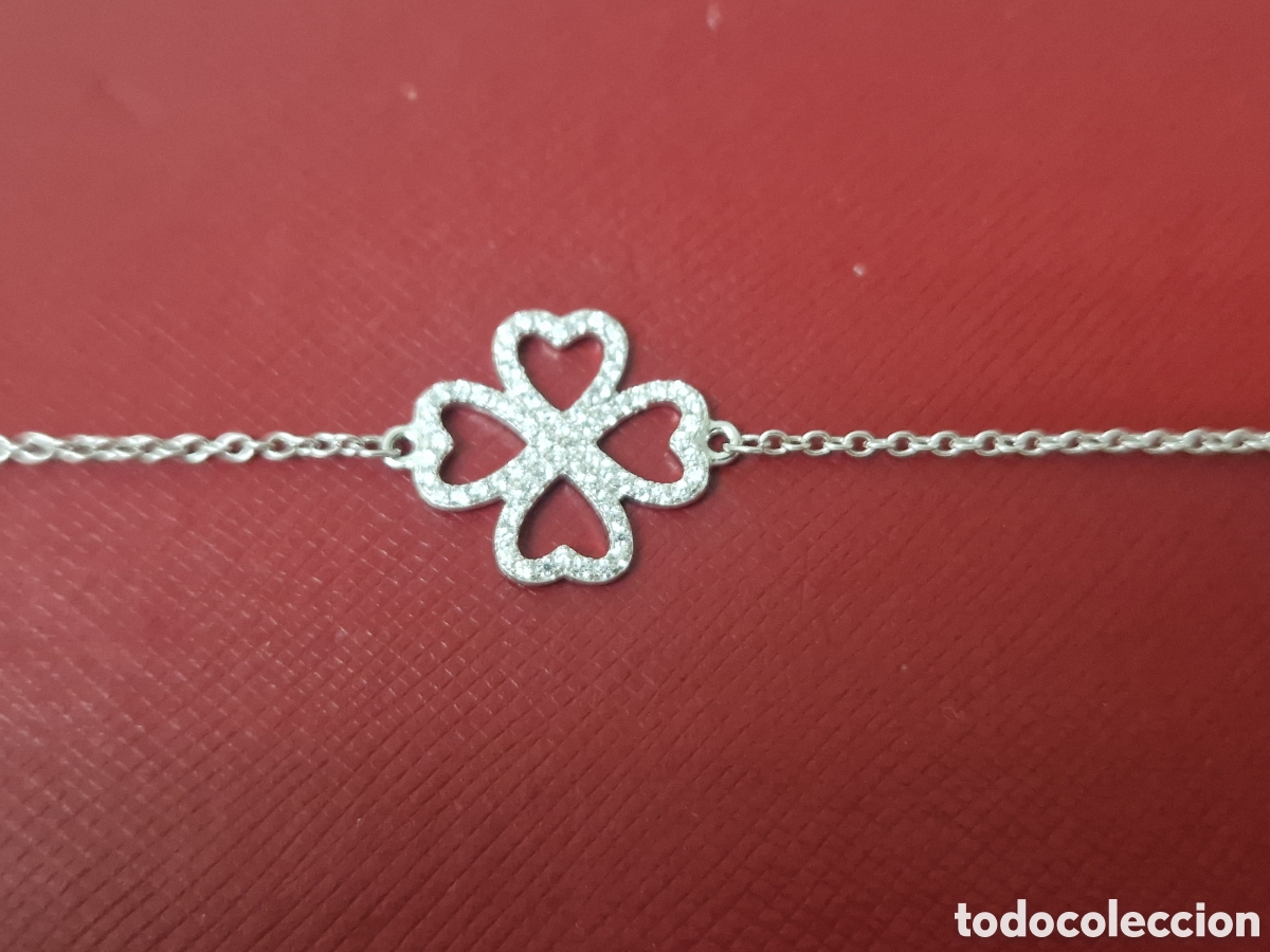 Joyeria: PULSERA DE PLATA Y CIRCONITAS TREVOL - Foto 2