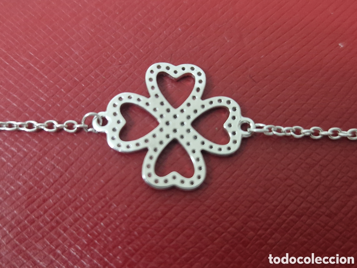 Joyeria: PULSERA DE PLATA Y CIRCONITAS TREVOL - Foto 6