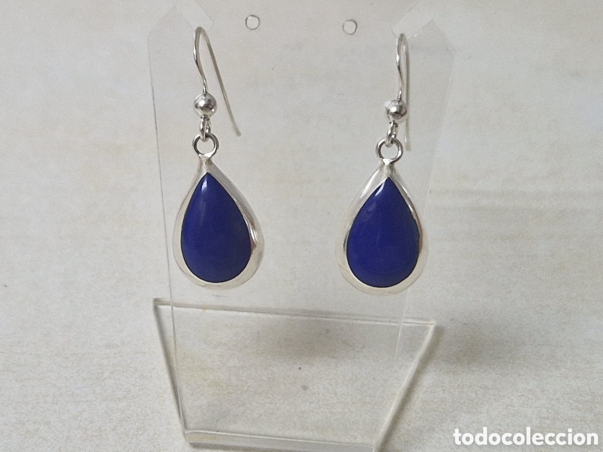 Joyeria: PENDIENTES DE PLATA Y PIEDRA AZUL - Foto 2