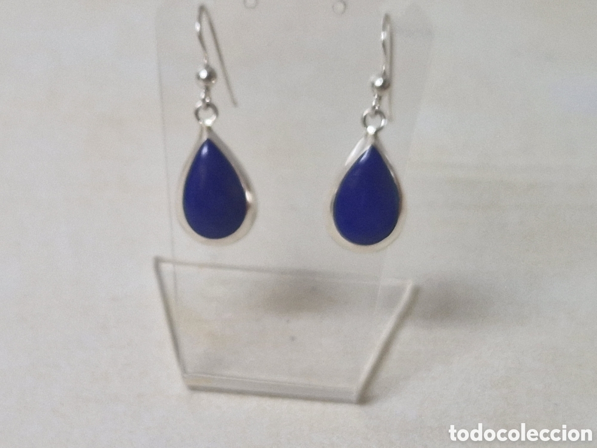 Joyeria: PENDIENTES DE PLATA Y PIEDRA AZUL - Foto 3