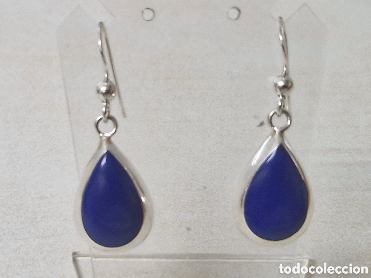 Joyeria: PENDIENTES DE PLATA Y PIEDRA AZUL - Foto 5