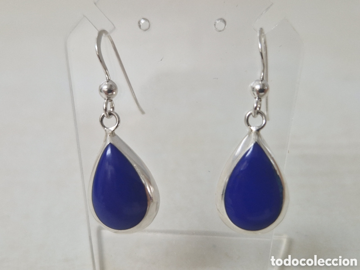 Joyeria: PENDIENTES DE PLATA Y PIEDRA AZUL - Foto 1