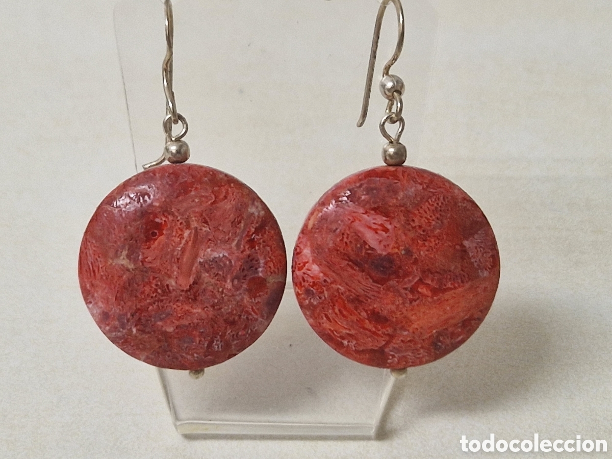 Joyeria: PENDIENTES DE PLATAY PIEDRAS ROJAS - Foto 2