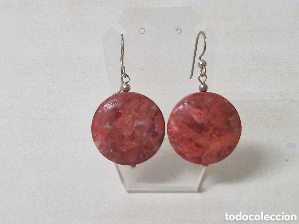Joyeria: PENDIENTES DE PLATAY PIEDRAS ROJAS - Foto 3