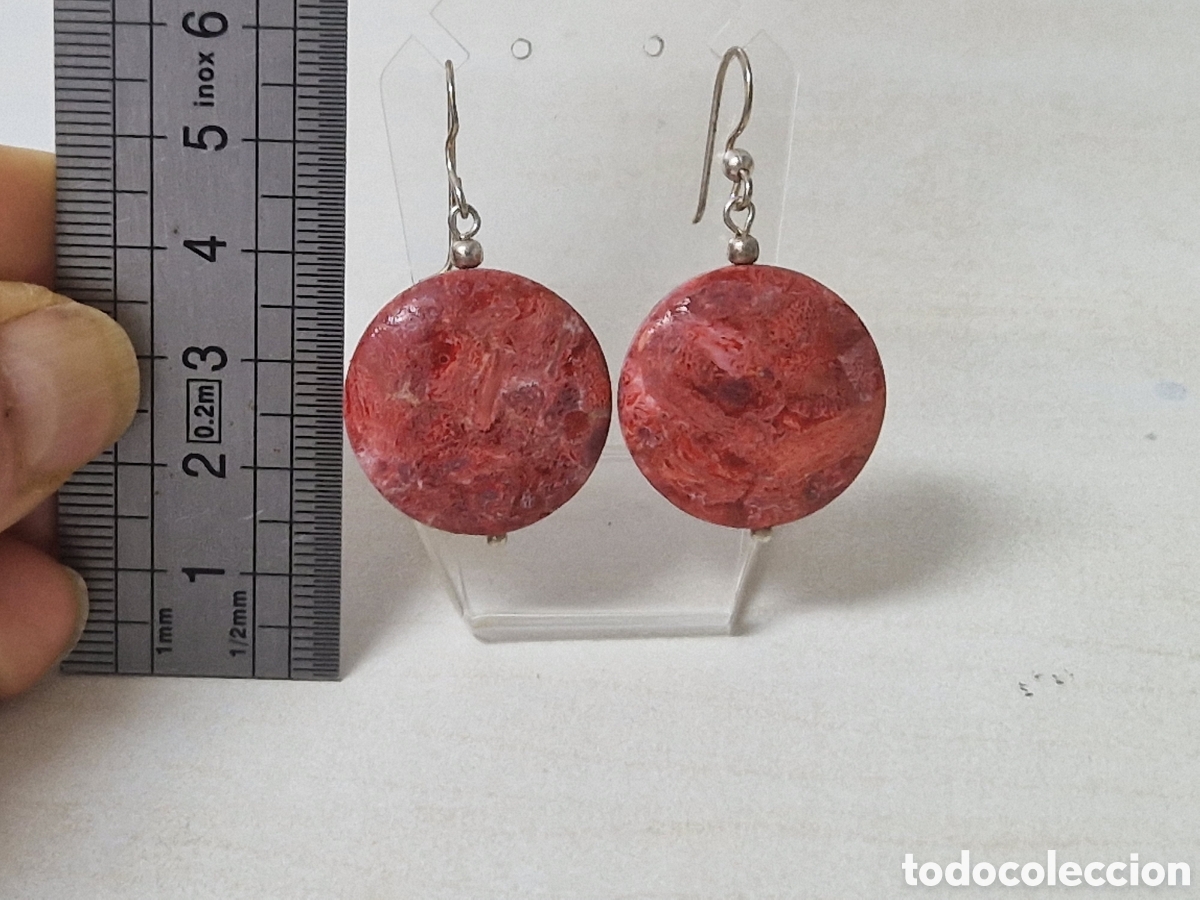 Joyeria: PENDIENTES DE PLATAY PIEDRAS ROJAS - Foto 4