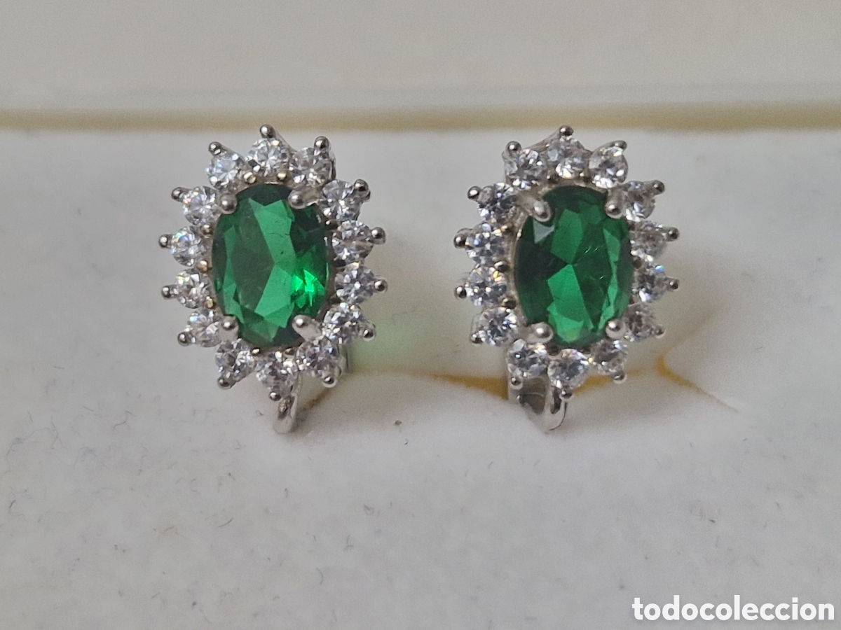 Joyeria: PENDIENTES PLATA RODIASA Y CUARZOS VERDES - Foto 1
