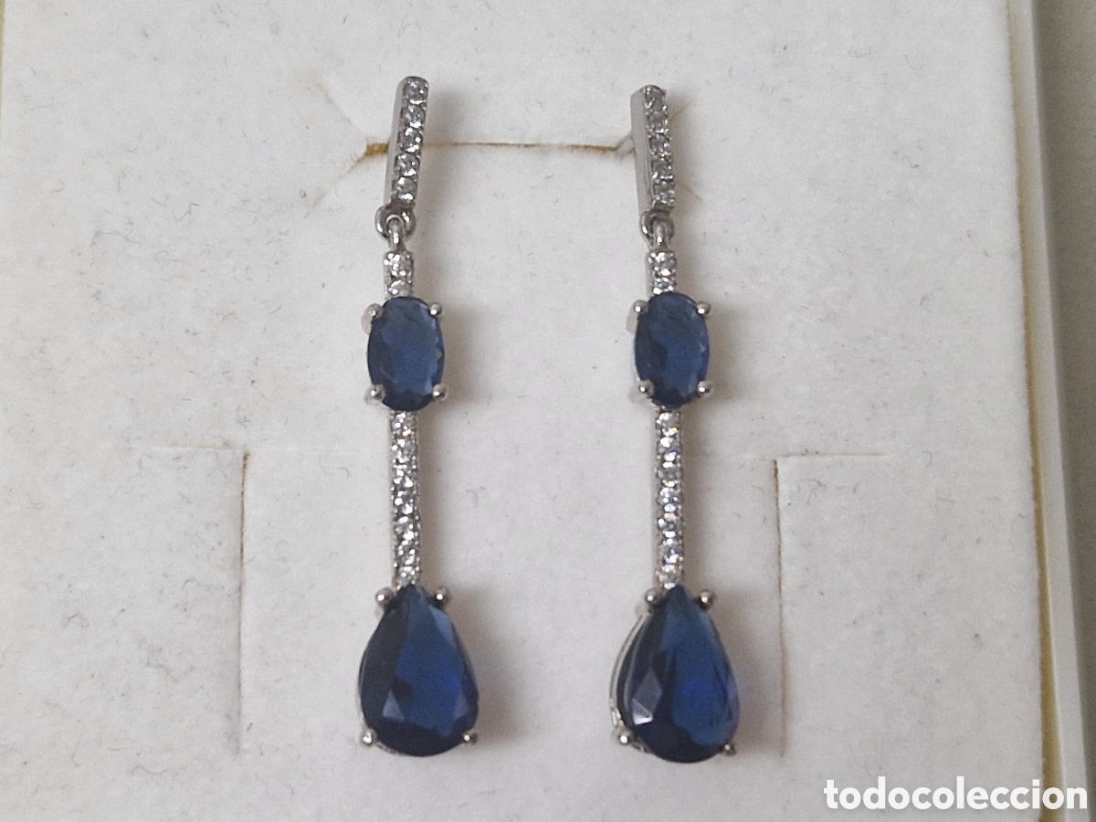 Joyeria: PRECIOSOS PENDIENTES PLATA Y PIEDRAS AZULES - Foto 5
