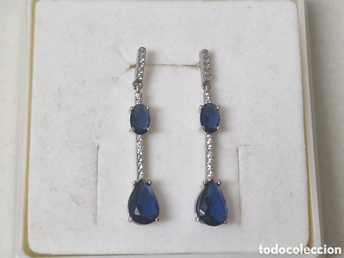 Joyeria: PRECIOSOS PENDIENTES PLATA Y PIEDRAS AZULES - Foto 6