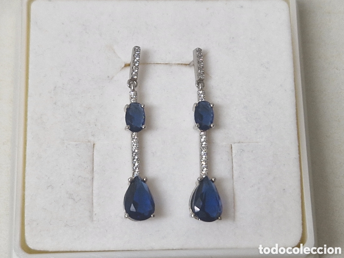 Joyeria: PRECIOSOS PENDIENTES PLATA Y PIEDRAS AZULES - Foto 7