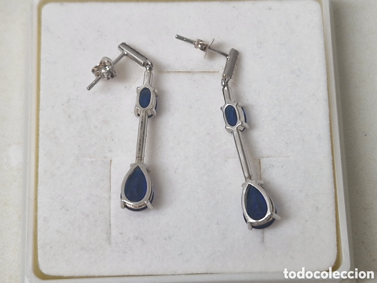 Joyeria: PRECIOSOS PENDIENTES PLATA Y PIEDRAS AZULES - Foto 9