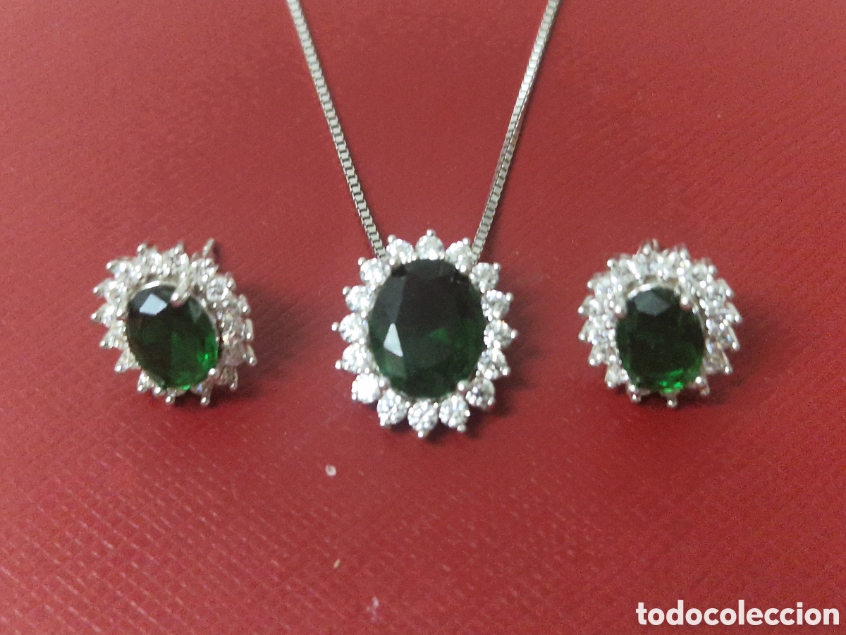 Joyeria: CONJUNTO 3 PIEZAS PLARA Y CUARZOS VERDES - Foto 4