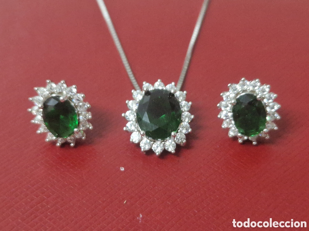 Joyeria: CONJUNTO 3 PIEZAS PLARA Y CUARZOS VERDES - Foto 5