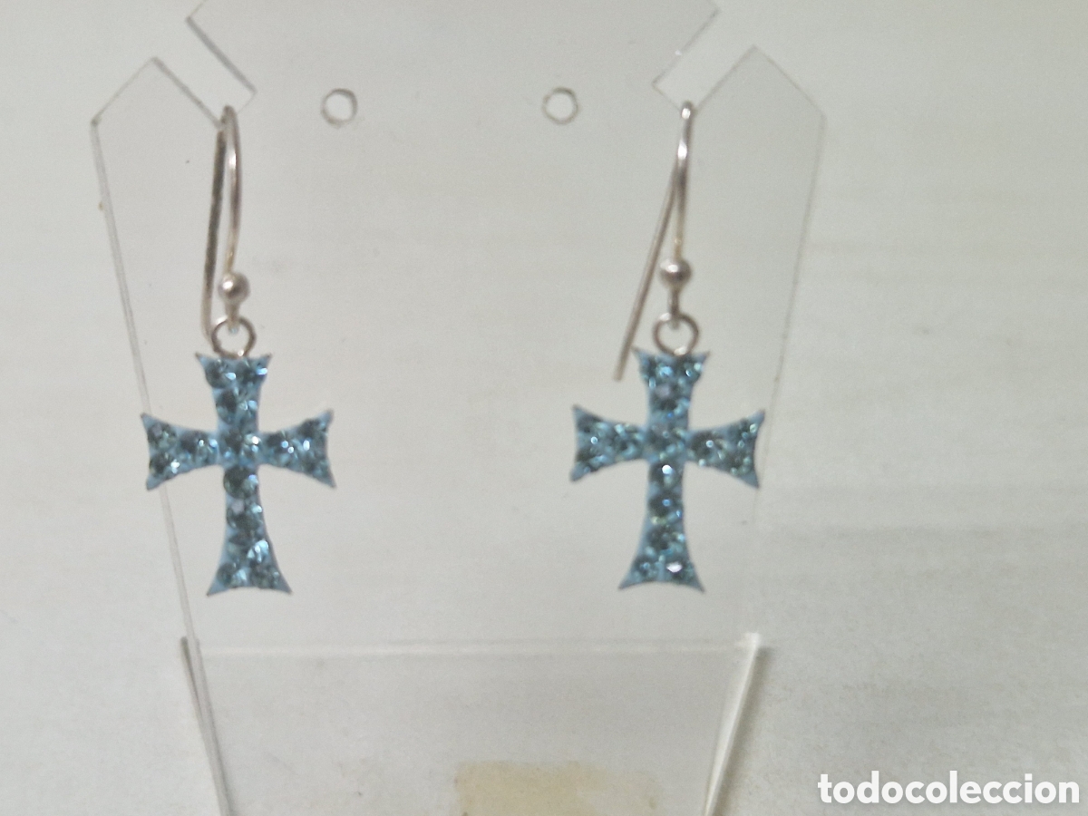 Joyeria: PENDIENTES PLATA CRISTALES AZULES - Foto 2