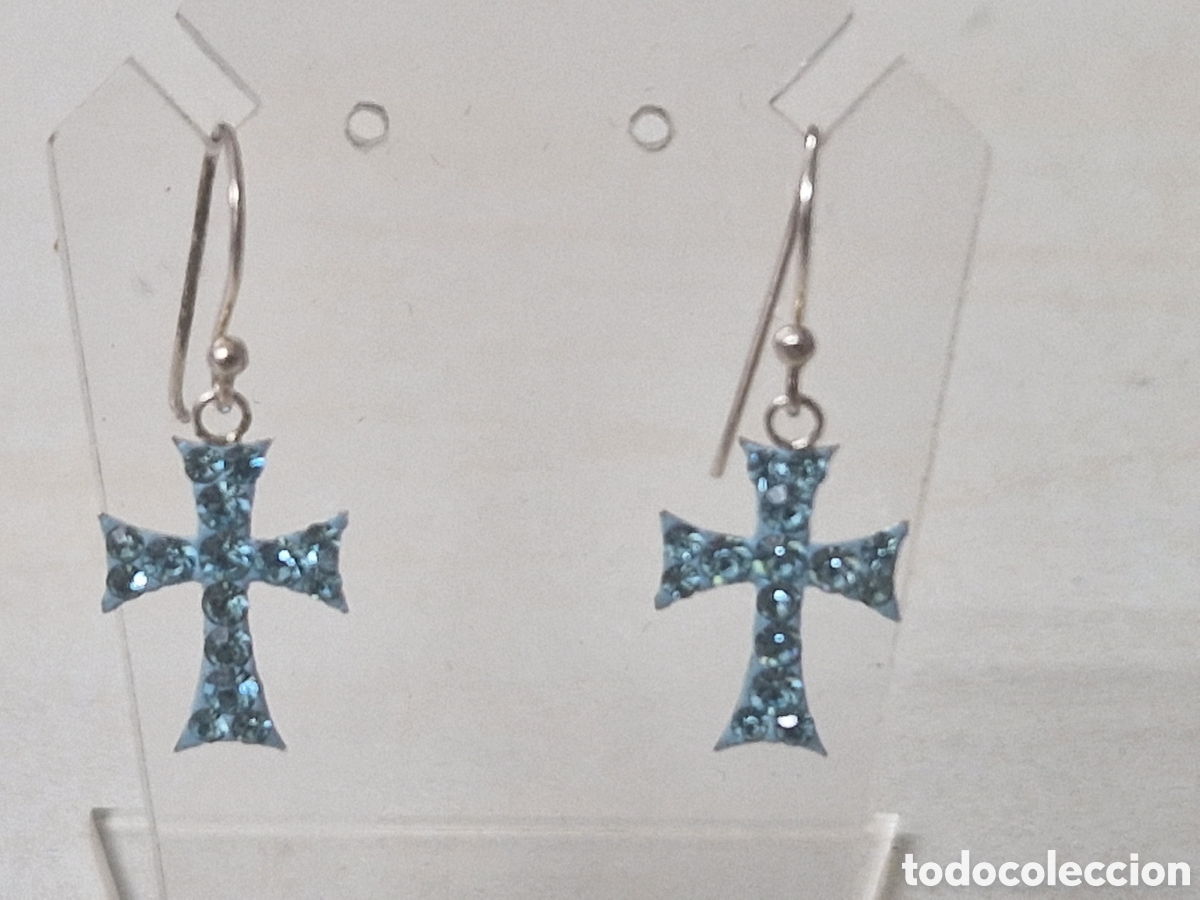 Joyeria: PENDIENTES PLATA CRISTALES AZULES - Foto 3