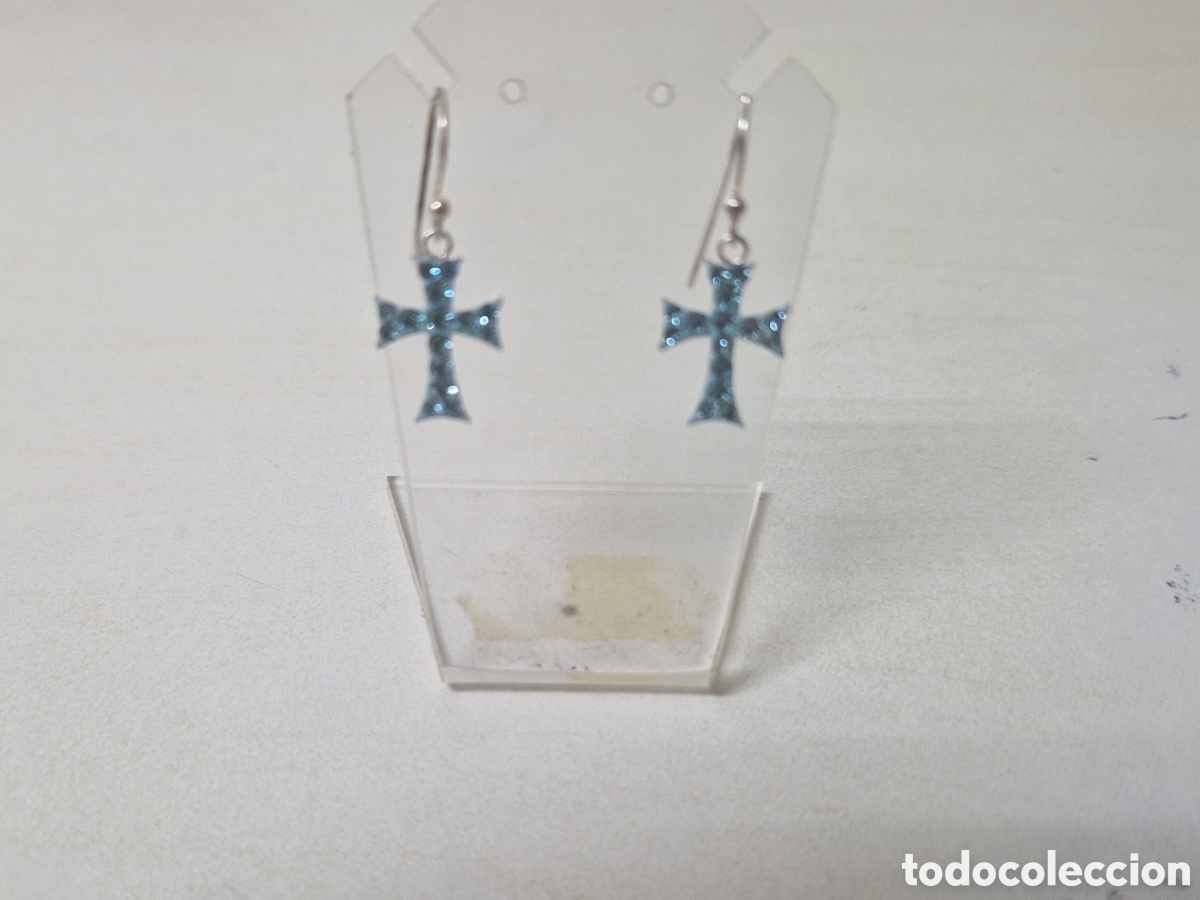 Joyeria: PENDIENTES PLATA CRISTALES AZULES - Foto 4
