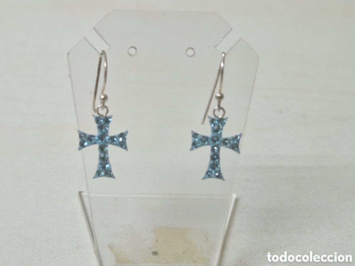 Joyeria: PENDIENTES PLATA CRISTALES AZULES - Foto 5